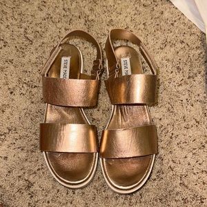 Steve Madden rose gold platform sandals size 8